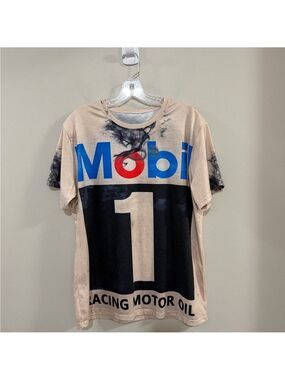 Mobil 1 Racing Motor Oil Graphic T-Shirt. Size Large